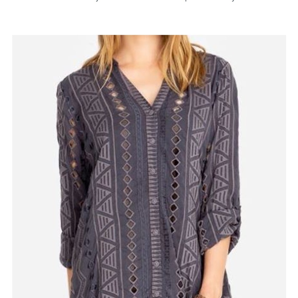 Johnny Was Jaxon Top in Grey size small